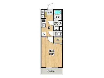 EXハイツ北新町(1K/3階)の間取り写真