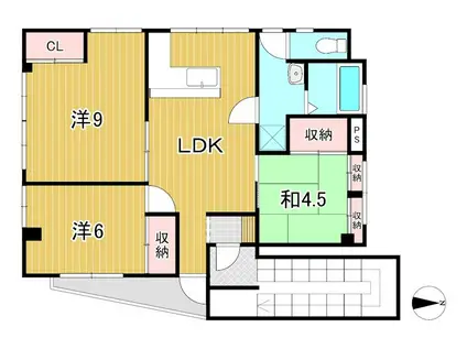 シャトー野村(3LDK/2階)の間取り写真