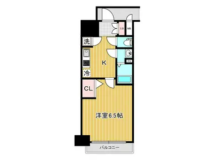 エスプレイス神戸ハーバーウエスト(1K/14階)の間取り写真