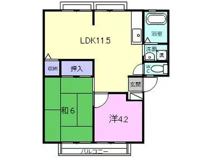 メゾン・ドゥ・ラリオンスC(2LDK/2階)の間取り写真