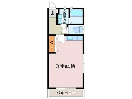 ブリーズベイナギサ(ワンルーム/2階)の間取り写真