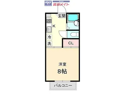 プチカトレア(1K/1階)の間取り写真