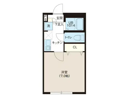 レピュア蓮根レジデンスII(1K/4階)の間取り写真