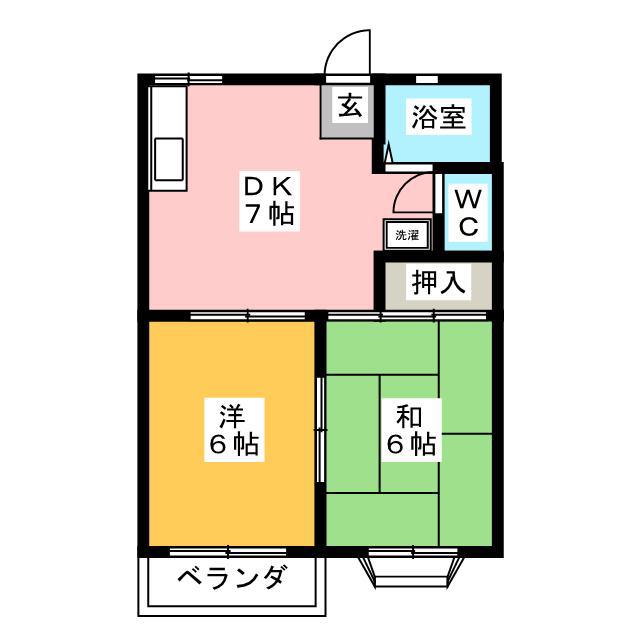 プレミールE(2DK/2階)の間取り写真