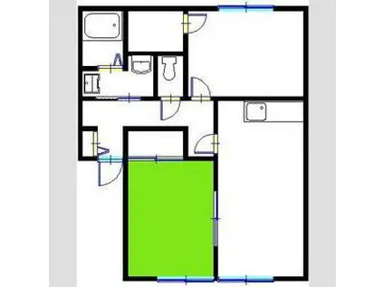 サンビレッジ出合Ⅰ(2LDK/2階)の間取り写真