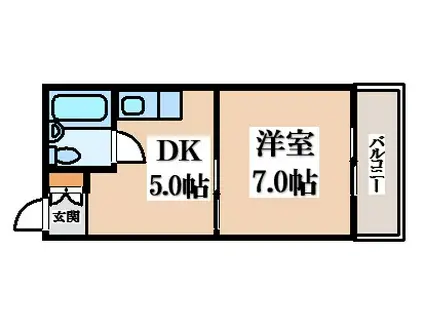アクセル東大阪(1DK/3階)の間取り写真