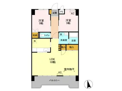 プレジデントマンション(2LDK/6階)の間取り写真