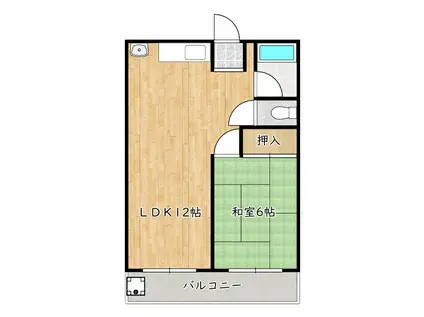 パル恵我之荘(1LDK/3階)の間取り写真