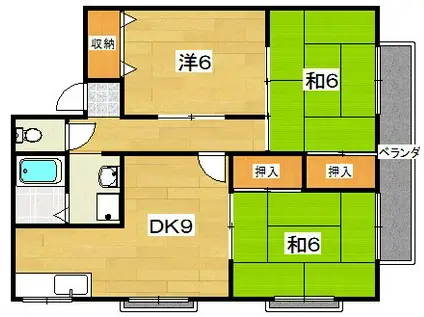 メゾンホープ(3DK/2階)の間取り写真