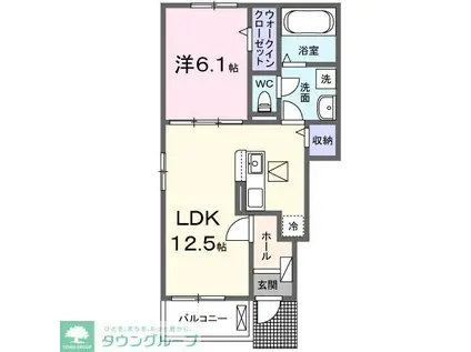 ハイデルベーレ(1LDK/1階)の間取り写真
