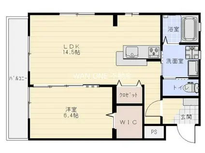 ル・リヴェール(1LDK/2階)の間取り写真