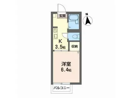 メゾンコスモス(1K/2階)の間取り写真