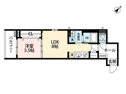 ROBOT HOME 塩原(1LDK/3階)の間取り写真