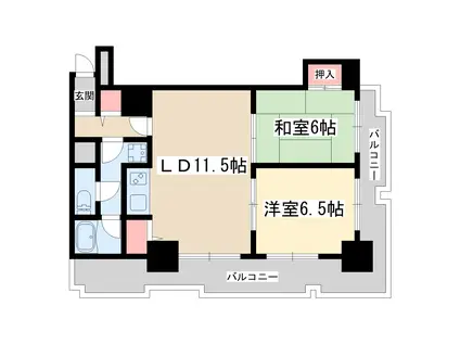朝日プラザ新大阪(2LDK/9階)の間取り写真