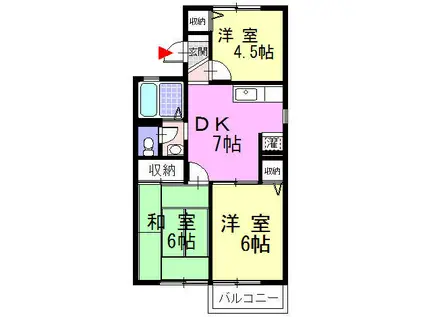 ルミエール大井(3DK/1階)の間取り写真