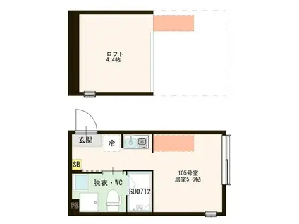 西新井テラス(ワンルーム/1階)の間取り写真