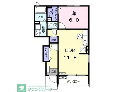 プリズム(1LDK/1階)の間取り写真