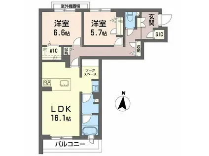 グランメゾン南浅田(2LDK/2階)の間取り写真