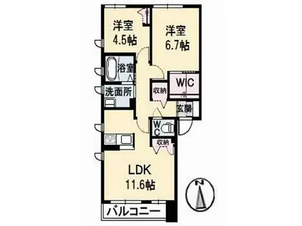レジデンス(2LDK/1階)の間取り写真