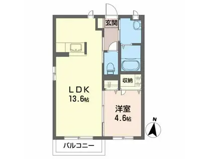 シャーメゾン・MK C(1LDK/2階)の間取り写真