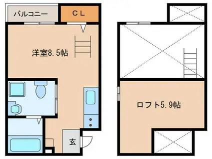 CASA ZIRUCON(ワンルーム/1階)の間取り写真