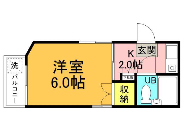 PIA牛田本町(1K/2階)の間取り写真