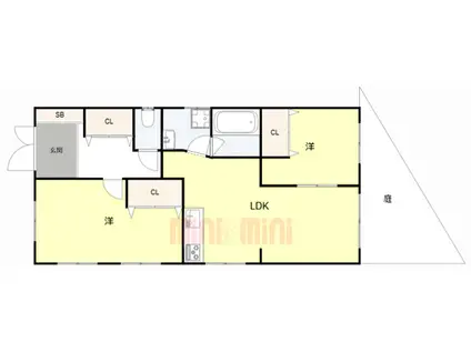 グランディールカーサ(2LDK/1階)の間取り写真