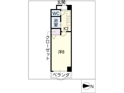 パレスT2-S(1K/2階)の間取り写真