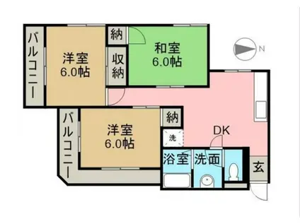 パソナVII(3DK/1階)の間取り写真