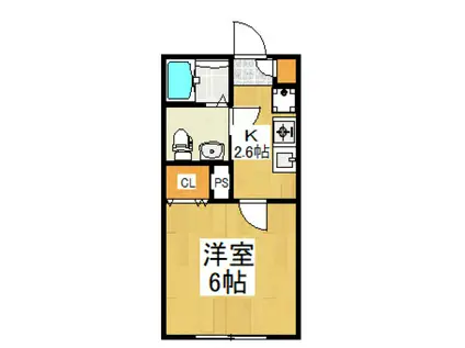 イーストピア秋津(1K/3階)の間取り写真