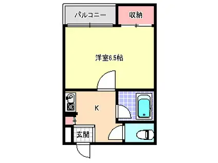 プレジオール駒川(1K/4階)の間取り写真