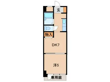 カーサー川口(1DK/1階)の間取り写真