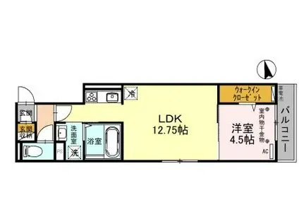DH・セレーノ玉川通(1LDK/2階)の間取り写真
