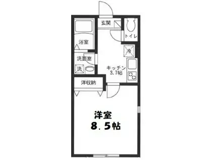 MAISON MILLIER(1K/2階)の間取り写真