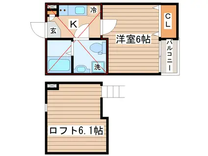 KOMANEKAコマネカ(1K/1階)の間取り写真