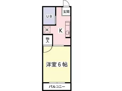 メゾンド八ヶ嶺(1K/2階)の間取り写真