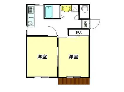 S&Kコーポ(2DK/1階)の間取り写真