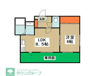 LUMINOUS MA COURT橋本(1LDK/1階)の間取り写真