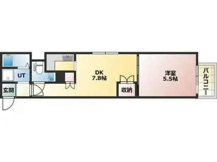 ジュネス23(1DK/6階)の間取り写真