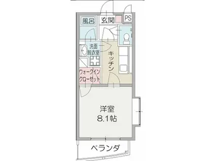 メゾンクレール・I(1K/4階)の間取り写真