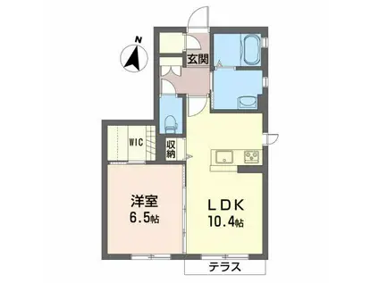 シャーメゾン花ノ井(1LDK/1階)の間取り写真
