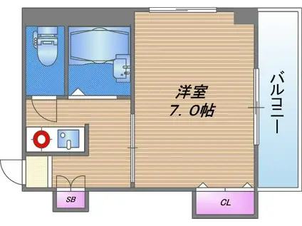 ル・ブール城東(1K/4階)の間取り写真