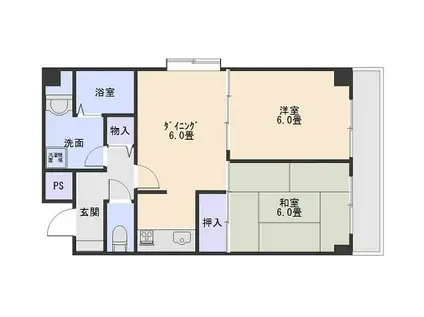 MS HOUSE(2DK/4階)の間取り写真