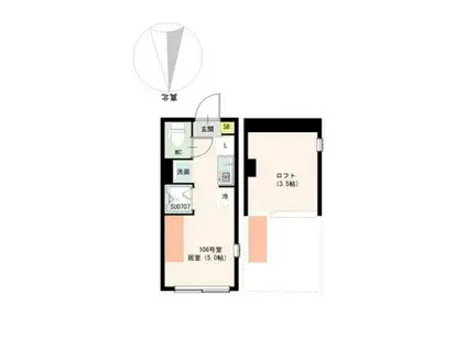 ハーモニーテラス東大泉III(ワンルーム/1階)の間取り写真