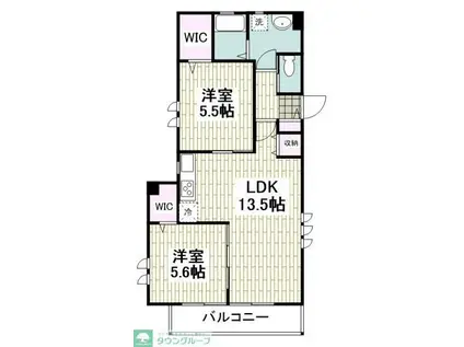 メゾンテラス逗子(2LDK/3階)の間取り写真