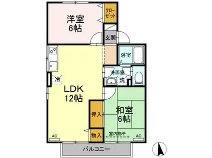 ピュアメゾンC(2LDK/1階)の間取り写真