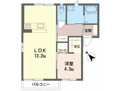 フレグランス・FOREVER(1LDK/2階)の間取り写真