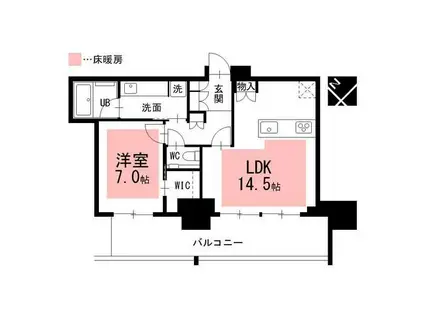 グランドメゾンTHE池下ガーデンタワー2202(1LDK/22階)の間取り写真
