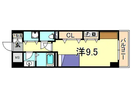 フレックス芦屋(ワンルーム/3階)の間取り写真