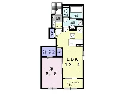 ルトンセランVI(1LDK/1階)の間取り写真
